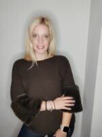 Μπλούζα με μανίκι 3/4 και γούνα στο τελείωμα - Image 7