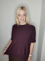 Μπλούζα πλεκτή με μανίκι 3/4 και πούλιες με διακριτική λάμψη - Image 11