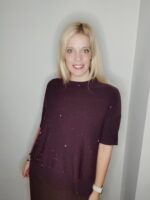 Μπλούζα πλεκτή με μανίκι 3/4 και πούλιες με διακριτική λάμψη - Image 12