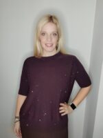 Μπλούζα πλεκτή με μανίκι 3/4 και πούλιες με διακριτική λάμψη - Image 14