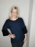 Μπλούζα με μανίκι 3/4 και γούνα στο τελείωμα - Image 21