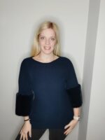 Μπλούζα με μανίκι 3/4 και γούνα στο τελείωμα - Image 24