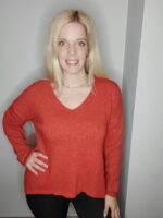 Πουλόβερ μακρυμάνικο με σχήμα V στο στήθος - Image 7