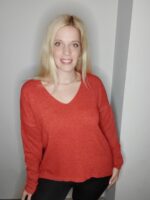 Πουλόβερ μακρυμάνικο με σχήμα V στο στήθος - Image 8