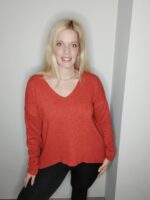 Πουλόβερ μακρυμάνικο με σχήμα V στο στήθος - Image 9