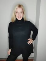 Πουλόβερ ζιβάγκο με ασυμμετρία και τσέπες μπροστά - Image 2